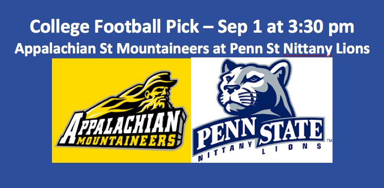 2018 College Football Appalachian State Plays Penn State Pick