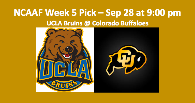 Our 2018 UCLA Plays Colorado NCAAF Pick