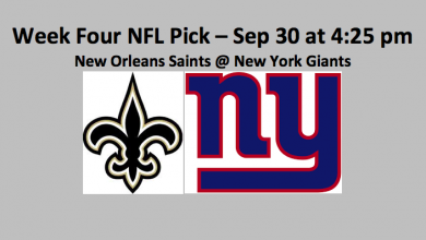 Week Four Saints play Giants pick