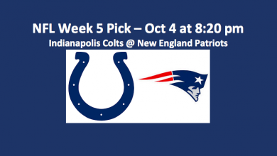 Week Five Colts Play Patriots TNF Pick