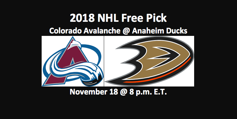 Avalanche plays Anaheim free pick