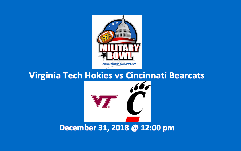 Military Bowl Free Pick - Hokies and Bearcats logos