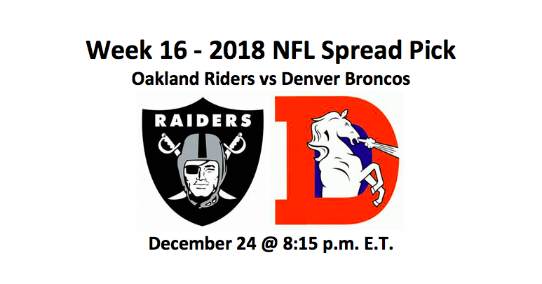 Raiders vs Broncos Pick Denver and Oakland logos