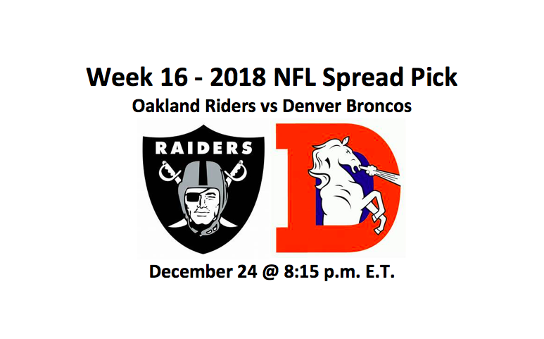 Raiders vs Broncos Pick Denver and Oakland logos