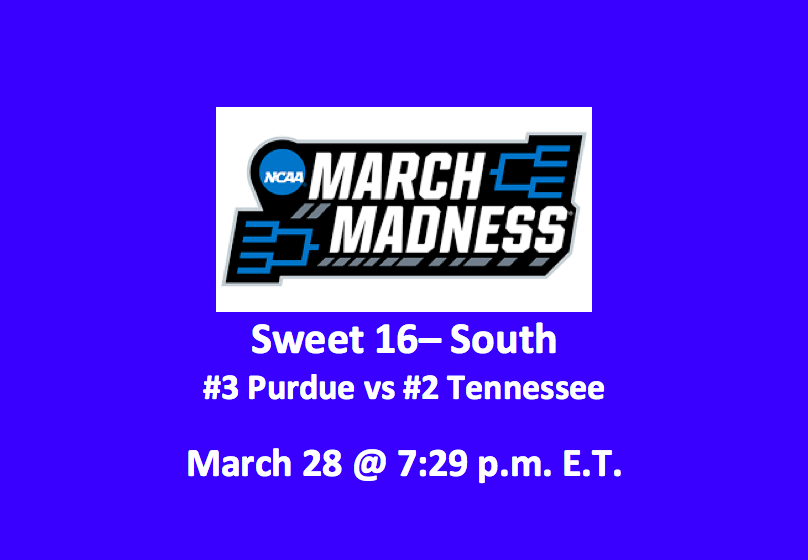 Our Purdue vs Tennessee preview and pick in the Sweet 16 has the Vols at -1.0. This Purdue Boilermakers vs Tennessee Volunteers March Madness matchup will be played on Thursday, March 28 at 7:29 pm ET.