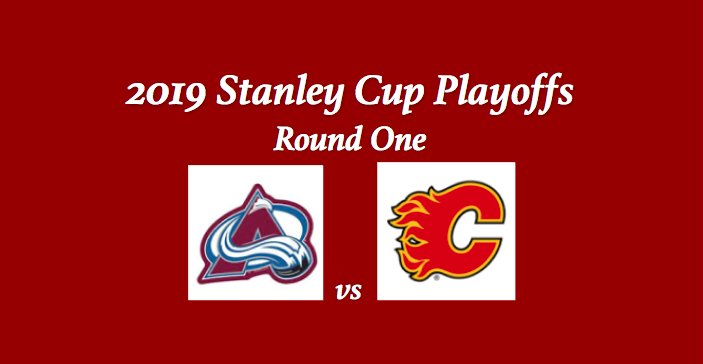 Avalanche vs Flames Playoff Preview and team logos
