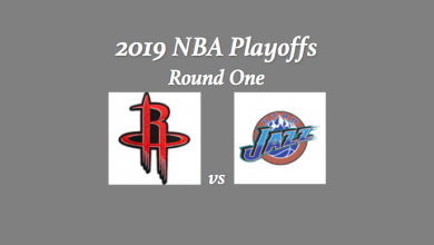 2019 Houston Rockets vs Utah Jazz preview with team logos