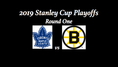 Header Maple Leafs vs Bruins Playoff Preview with team logos