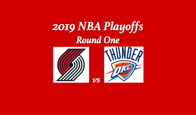 2019 Trail Blazers vs Thunder preview header with team logos