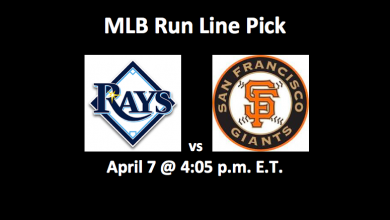 Logos for MLB Rays vs Giants preview and pick
