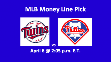 Minnesota Twins and Philadelphia Phillies logos for our Twins vs Phillies preview for April 6, 2019 at 2:05 pm