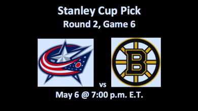 Columbus Blue Jackets vs Boston Bruins Pick header cwith team logos