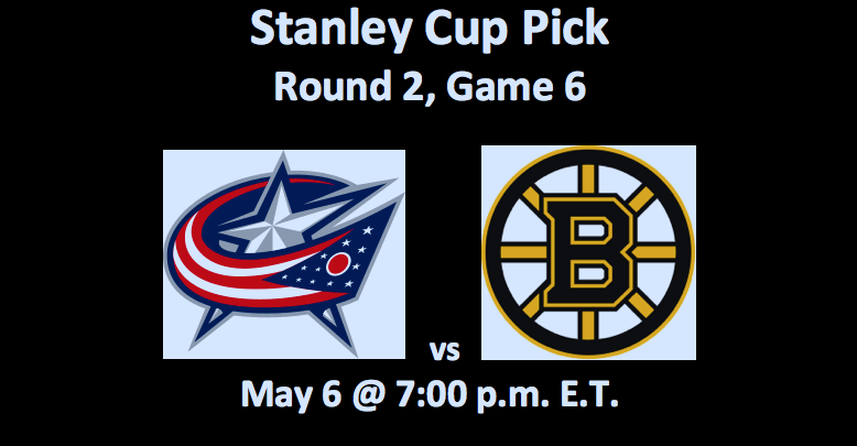 Columbus Blue Jackets vs Boston Bruins Pick header cwith team logos