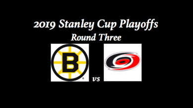 Boston Bruins vs Carolina Hurricanes Preview with team logos