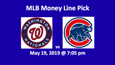 Washington Nationals vs Chicago Cubs pick - team logos and start time May 19, 2019 @ 7:05 pm ET