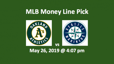 Oakland A’s vs Seattle Mariners Moneyline Pick with team logos and start time