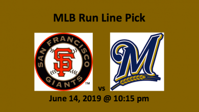 San Francisco Giants vs Milwaukee Brewers Pick 6/14/19 with team logos