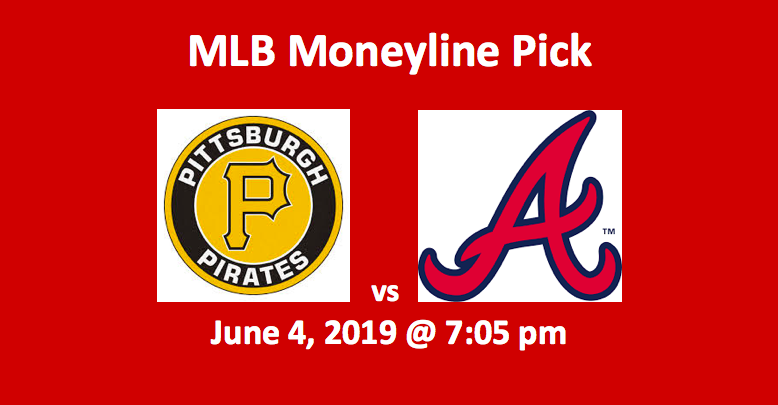 Pittsburgh Pirates vs Atlanta Braves moneyline pick - header with team logos, date and start time