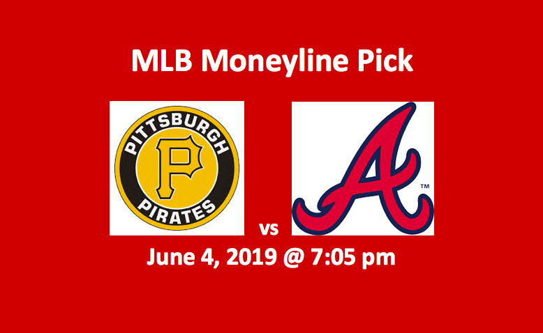 Pittsburgh Pirates vs Atlanta Braves moneyline pick - header with team logos, date and start time