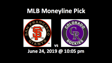 San Francisco Giants vs Colorado Rockies Moneyline Prediction -Header with MLB team logos