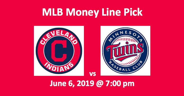 Cleveland Indians vs Minnesota Twins Moneyline Pick logos and starting time/date