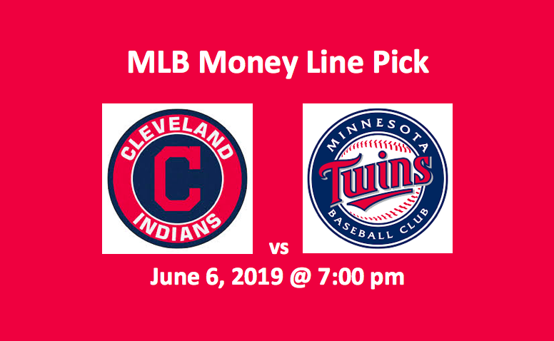 Cleveland Indians vs Minnesota Twins Moneyline Pick logos and starting time/date