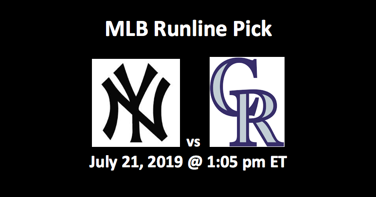 New York Yankees vs Colorado Rockies Runline Pick