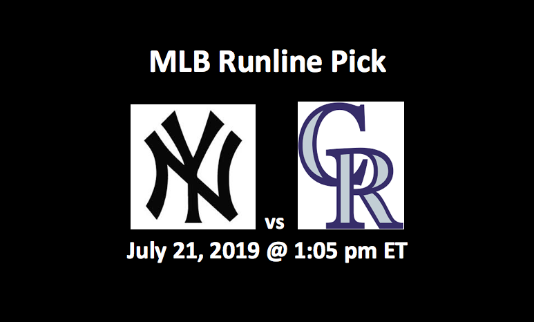 New York Yankees vs Colorado Rockies Runline Pick