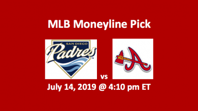 San Diego Padres vs Atlanta Braves Pick - Team logos for July 7 2019 game, 4:10 pm ET start time