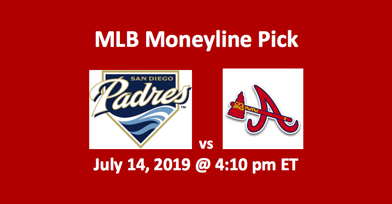 San Diego Padres vs Atlanta Braves Pick - Team logos for July 7 2019 game, 4:10 pm ET start time