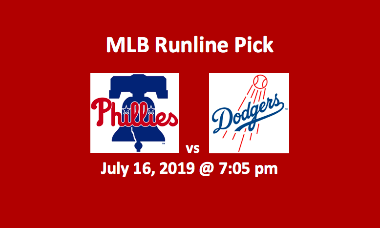 Philadelphia Phillies vs LA Dodgers Runline Pick - team logos and start time/date