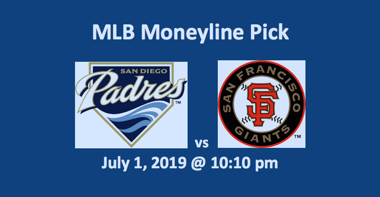 San Diego Padres vs San Francisco Giants Pick -Team Logos for July 1, 2019 @ 10:10 pm