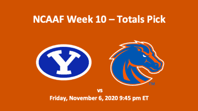 BYU vs Boise State Totals logos and header