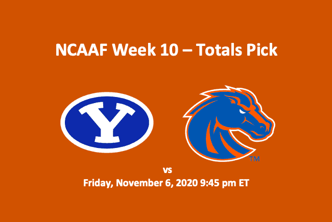 BYU vs Boise State Totals logos and header