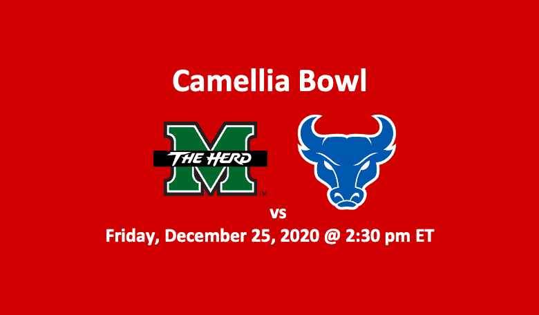 Marshall vs Buffalo Pick 2020 header with team logos