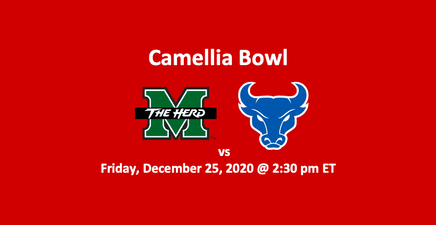 Marshall vs Buffalo Pick 2020 header with team logos