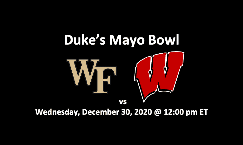 Wake Forest vs Wisconsin Pick 2020 header with team logos