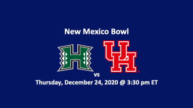 Hawaii vs Houston pick 2020 header with team logos