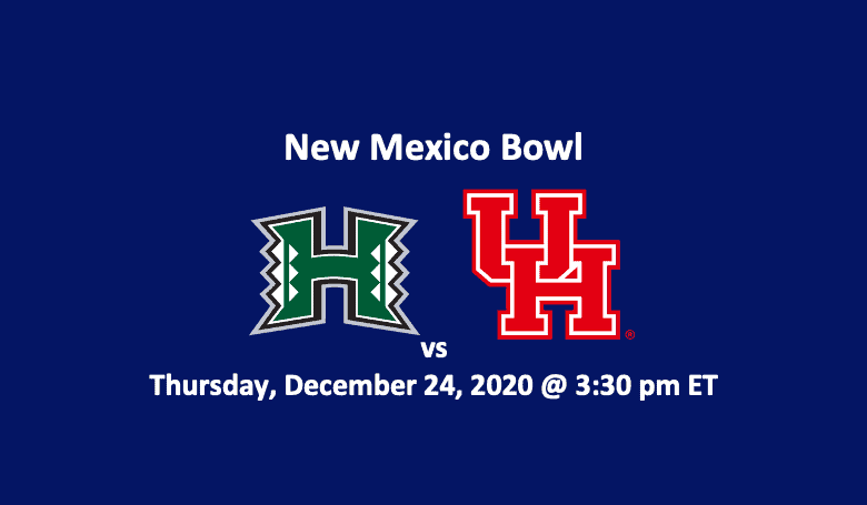 Hawaii vs Houston pick 2020 header with team logos