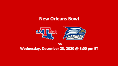 Louisiana Tech vs Georgia Southern pick 2020 header