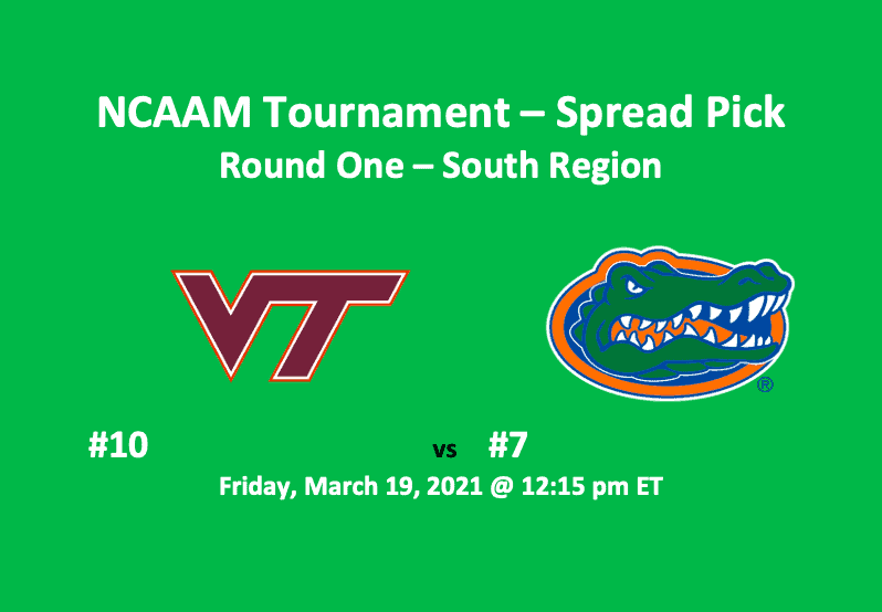 Virginia Tech vs Florida pick NCAAM 2021 Logos