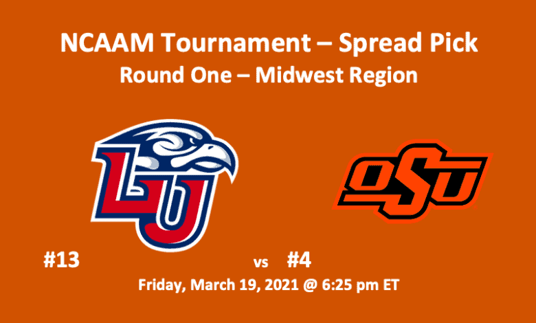 Liberty vs Oklahoma State Pick NCAAM logos